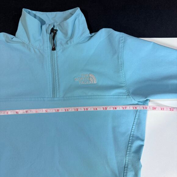 The North Face Apex Jacket 1/4 Zip Pullover Womens Small Light Blue Soft Shell - Picture 11 of 16